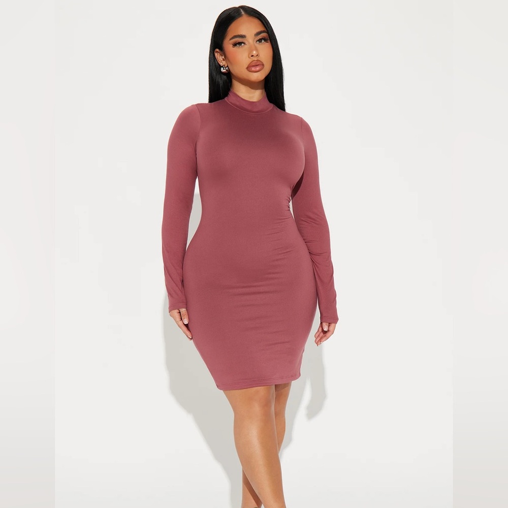 Fashion nova long Sleeve Pink bodycon dress